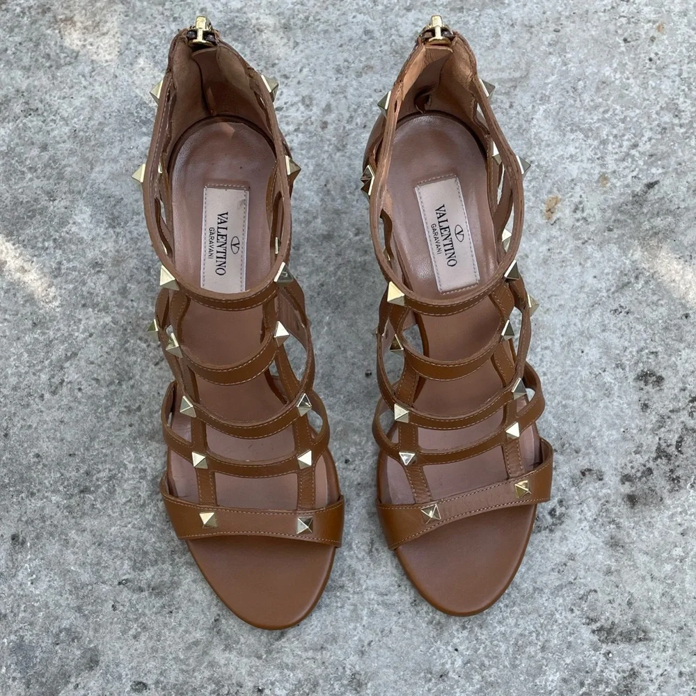 Valentino Rockstud Caged Gladiator Stiletto Sandals, size 38.5 - Picture 3 of 11